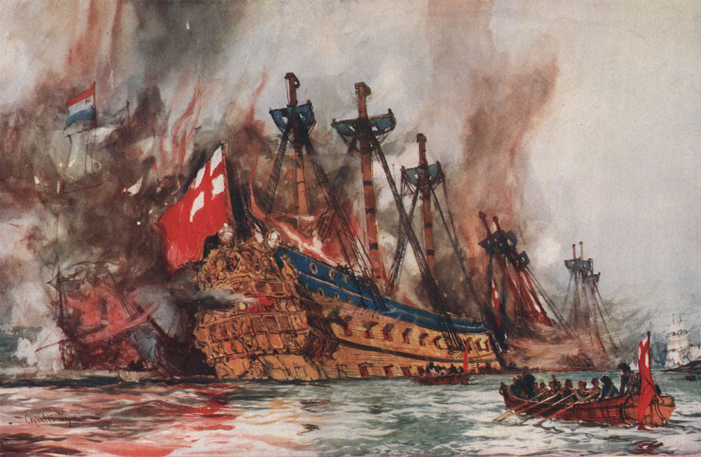 ROYAL NAVY. Burning of the